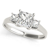 Princess Diamond Three Stone Engagement Ring