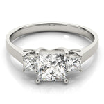 Princess Diamond Three Stone Engagement Ring