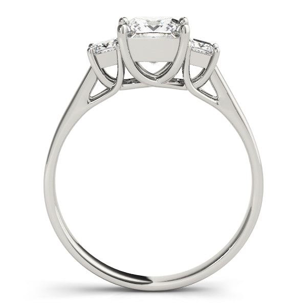 18K White Gold 1 ct Diamond Three-Stone Engagement Ring