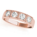 14K Rose Gold 0.36ctw Round Diamond Three-Stone Ring