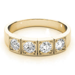 14K Yellow Gold 1/3 CT Round Diamond Engagement Ring