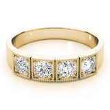 14K Yellow Gold 1/3 CT Round Diamond Engagement Ring
