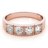 14K Rose Gold 0.36ctw Round Diamond Three-Stone Ring