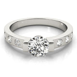 Round Diamond Single Row Engagement Ring