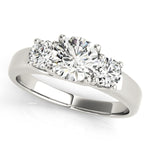 Round Diamond Three Stone Engagement Ring