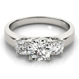 Round Diamond Three Stone Engagement Ring