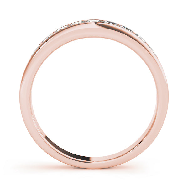 18K Rose Gold Square Diamond Wedding Ring