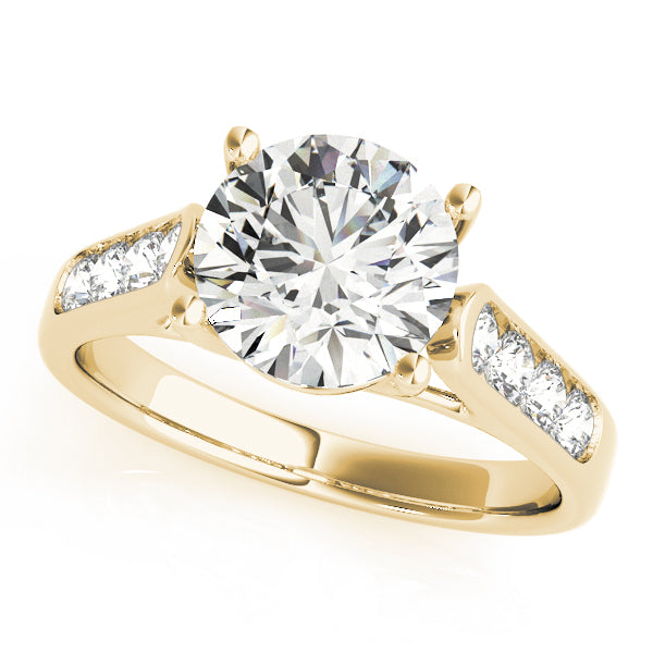 14K Yellow Gold Diamond Trellis Engagement Ring 1.38ctw