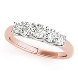 1 CT Rose Gold Round Diamond Wedding Band