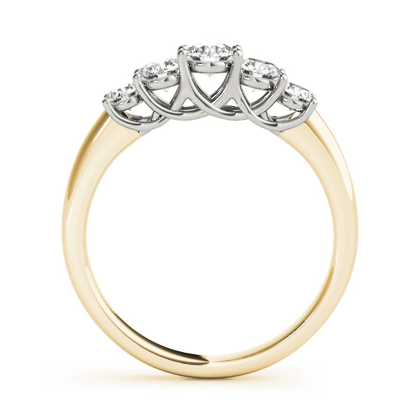 14K Yellow Gold Round Diamond Wedding Ring