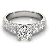 Round Diamond Pave Engagement Ring