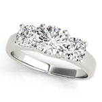 1 CT Round Diamond Three Stone Engagement Ring