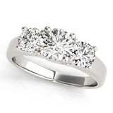 1 CT Round Diamond Three Stone Engagement Ring