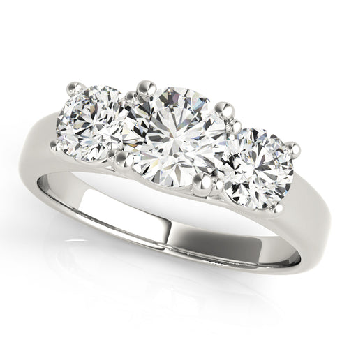 1 CT Round Diamond Three Stone Engagement Ring