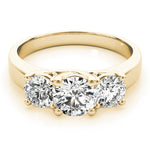 18K Yellow Gold 1 ct Diamond Three-Stone Engagement Ring