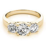 18K Yellow Gold 1 ct Diamond Three-Stone Engagement Ring