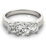 1 CT Round Diamond Three Stone Engagement Ring