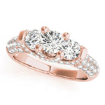 Rose Gold 1 CT Diamond Three-Stone Engagement Ring