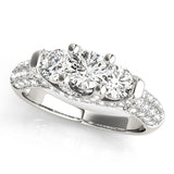 Round Diamond Three Stone Engagement Ring
