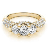 14K Yellow Gold Round Diamond Engagement Ring