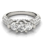 Round Diamond Three Stone Engagement Ring