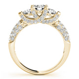 14K Yellow Gold Round Diamond Engagement Ring