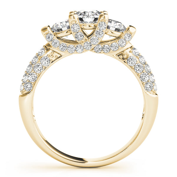 14K Yellow Gold Round Diamond Engagement Ring