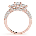 Rose Gold 1 CT Diamond Three-Stone Engagement Ring