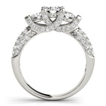 Round Diamond Three Stone Engagement Ring
