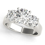 1 CT Round Diamond Three Stone Engagement Ring