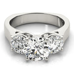 1 CT Round Diamond Three Stone Engagement Ring