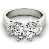 1 CT Round Diamond Three Stone Engagement Ring