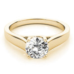 18K Yellow Gold 1 CT Round Diamond Engagement Ring