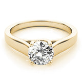 18K Yellow Gold 1 CT Round Diamond Engagement Ring