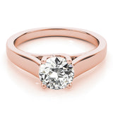 18K Rose Gold 1ct Diamond Engagement Solitaire Ring