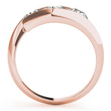 18K Rose Gold 1 ct Round Diamond Three-Stone Ring