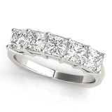 Princess Diamond Multi-Stone Wedding Band