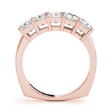 18K Rose Gold Square Diamond Wedding Ring