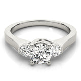 Round Diamond 3-Stone Engagement Ring