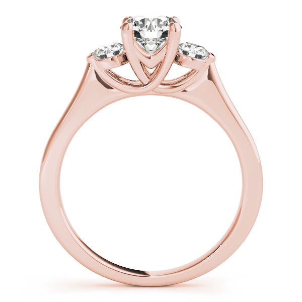 18K Rose Gold 1 ct Diamond Three-Stone Engagement Ring