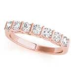 18K Rose Gold Round Diamond Wedding Ring