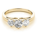 18K Yellow Gold 1/2 CT Diamond Three-Stone Engagement Ring