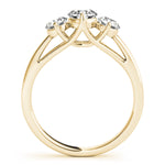 18K Yellow Gold 1/2 CT Diamond Three-Stone Engagement Ring