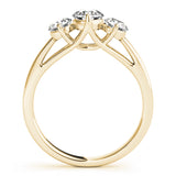 18K Yellow Gold 1/2 CT Diamond Three-Stone Engagement Ring