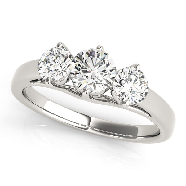 14K White Gold 0.5 ct Diamond Three-Stone Engagement Ring