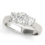 Round Diamond Three Stone Engagement Ring 1 CT