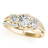 14K Yellow Gold Round Diamond Engagement Ring