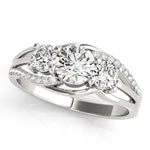 Round Diamond Three Stone Engagement Ring