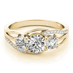 14K Yellow Gold Round Diamond Engagement Ring