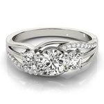 Round Diamond Three Stone Engagement Ring
